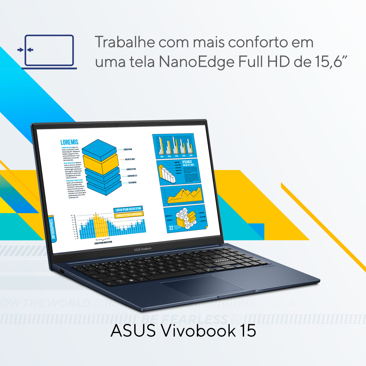Notebook Asus Vivobook 15 X1504ZA-NJ931 Intel Core I5 1235u 16GB Ram 512GB SSD Linux Intel® Iris Xe Quiet Blue