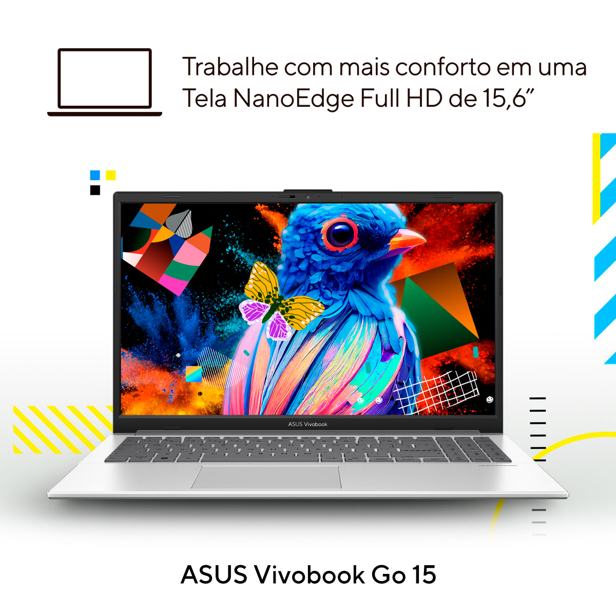 Notebook Asus Vivobook Go E1504ga-Nj438 Intel Core I3 N305, 8GB RAM 512GB SSD Linux Keepos Intel® UHD Graphics Cool Silver