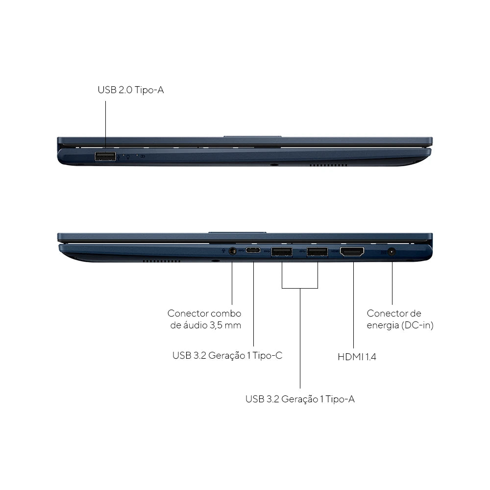 Notebook Asus Vivobook 15 X1504ZA-NJ983 Intel Core I5 1235u 8GB SSD 512GB KeepOS Intel® Iris Xe Quiet Blue
